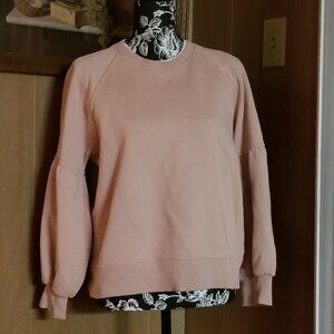Burberry London Pink Sweatshirt, Bishop Puff Sleeves, Sz M, RARE